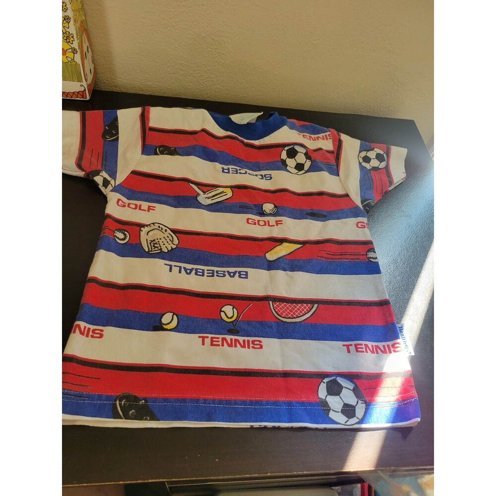 Vintage Heathtex Tennis Sports Kids Tee size 4